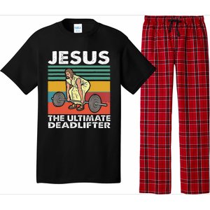 Jesus The Ultimate Deadlifter Funny Jesus Lifting Gym Pajama Set