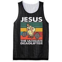 Jesus The Ultimate Deadlifter Funny Jesus Lifting Gym Mesh Reversible Basketball Jersey Tank