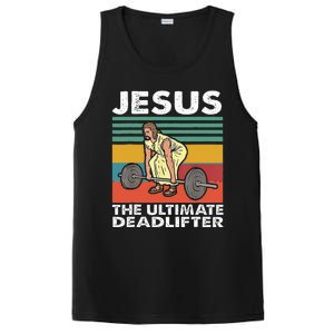 Jesus The Ultimate Deadlifter Funny Jesus Lifting Gym PosiCharge Competitor Tank