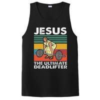 Jesus The Ultimate Deadlifter Funny Jesus Lifting Gym PosiCharge Competitor Tank