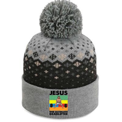 Jesus The Ultimate Deadlifter Fitness Humor The Baniff Cuffed Pom Beanie