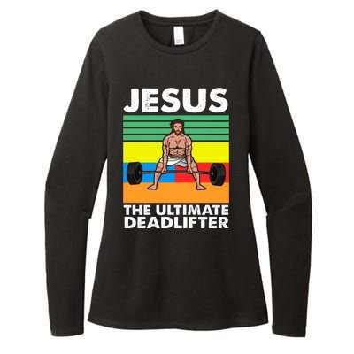 Jesus The Ultimate Deadlifter Fitness Humor Womens CVC Long Sleeve Shirt