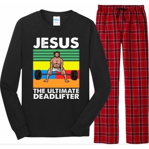 Jesus The Ultimate Deadlifter Fitness Humor Long Sleeve Pajama Set