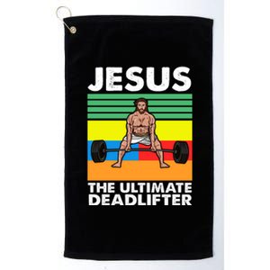 Jesus The Ultimate Deadlifter Fitness Humor Platinum Collection Golf Towel