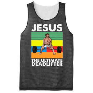 Jesus The Ultimate Deadlifter Fitness Humor Mesh Reversible Basketball Jersey Tank