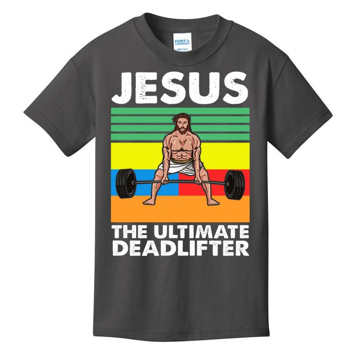 Jesus The Ultimate Deadlifter Fitness Humor Kids T-Shirt