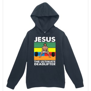 Jesus The Ultimate Deadlifter Fitness Humor Urban Pullover Hoodie