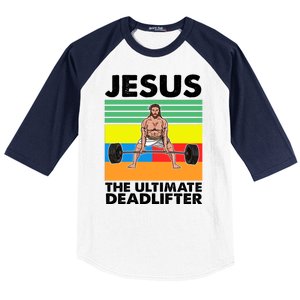 Jesus The Ultimate Deadlifter Fitness Humor Baseball Sleeve Shirt