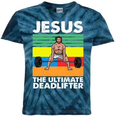 Jesus The Ultimate Deadlifter Fitness Humor Kids Tie-Dye T-Shirt