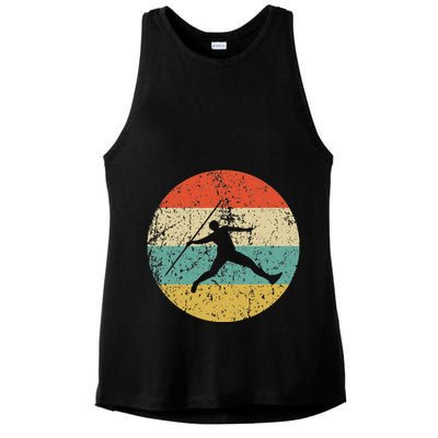 Javelin Throw Vintage Retro Track And Field Ladies PosiCharge Tri-Blend Wicking Tank