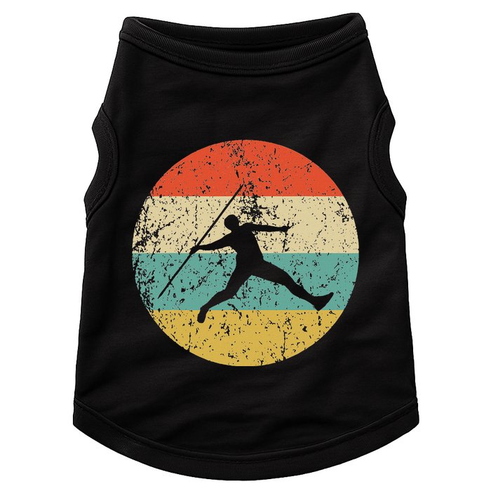 Javelin Throw Vintage Retro Track And Field Doggie Tank