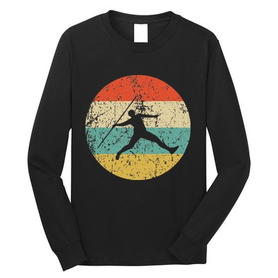 Javelin Throw Vintage Retro Track And Field Long Sleeve Shirt