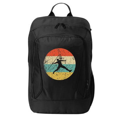 Javelin Throw Vintage Retro Track And Field City Backpack