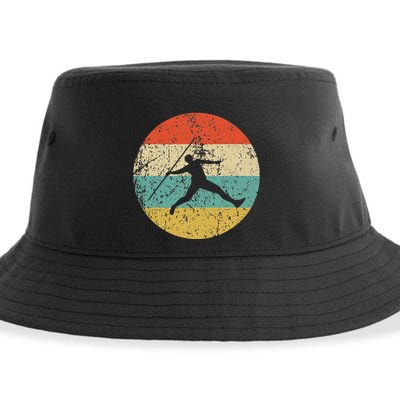 Javelin Throw Vintage Retro Track And Field Sustainable Bucket Hat