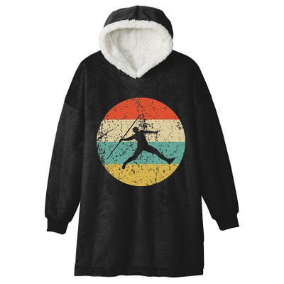 Javelin Throw Vintage Retro Track And Field Hooded Wearable Blanket