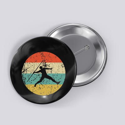 Javelin Throw Vintage Retro Track And Field Button