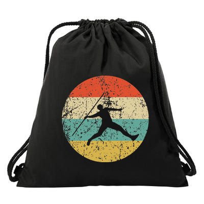 Javelin Throw Vintage Retro Track And Field Drawstring Bag