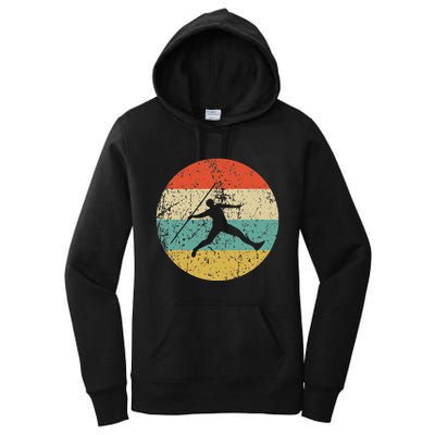 Javelin Throw Vintage Retro Track And Field Women's Pullover Hoodie