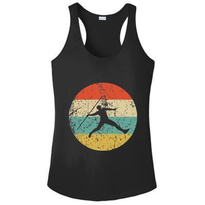 Javelin Throw Vintage Retro Track And Field Ladies PosiCharge Competitor Racerback Tank