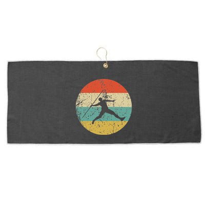 Javelin Throw Vintage Retro Track And Field Large Microfiber Waffle Golf Towel