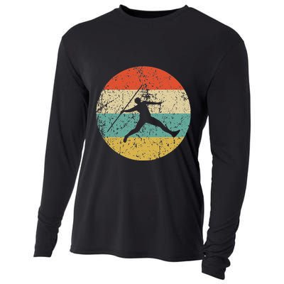 Javelin Throw Vintage Retro Track And Field Cooling Performance Long Sleeve Crew