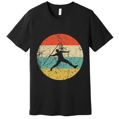 Javelin Throw Vintage Retro Track And Field Premium T-Shirt