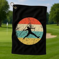 Javelin Throw Vintage Retro Track And Field Golf Towel