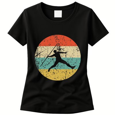 Javelin Throw Vintage Retro Track And Field Womens T-Shirt