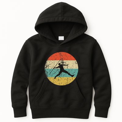 Javelin Throw Vintage Retro Track And Field Kids Hoodie