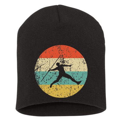 Javelin Throw Vintage Retro Track And Field Short Acrylic Beanie