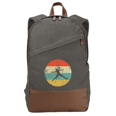 Javelin Throw Vintage Retro Track And Field Cotton Canvas Backpack