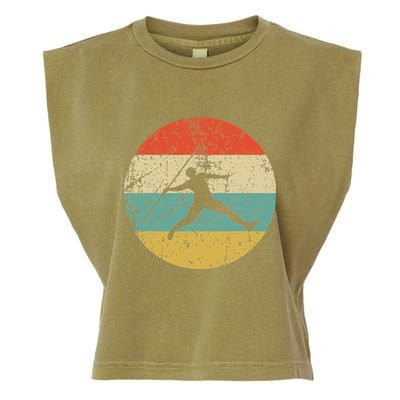Javelin Throw Vintage Retro Track And Field Garment-Dyed Women's Muscle Tee