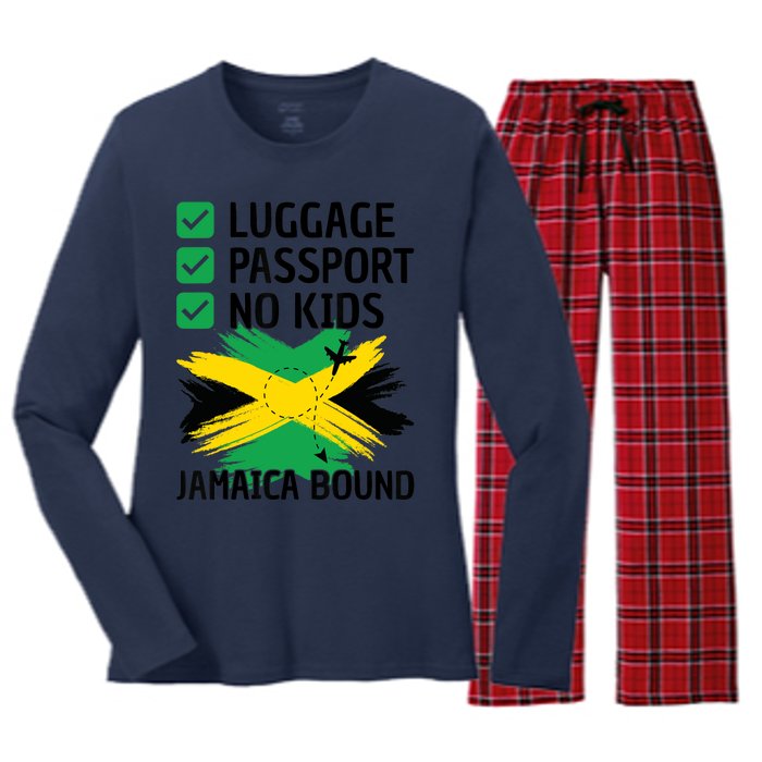 Jamaican Travel Vacation Outfit To Jamaica Wo Jamaica Women's Long Sleeve Flannel Pajama Set 