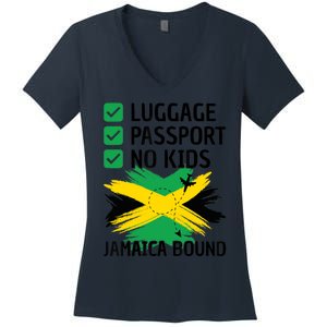 Jamaican Travel Vacation Outfit To Jamaica Wo Jamaica Women's V-Neck T-Shirt