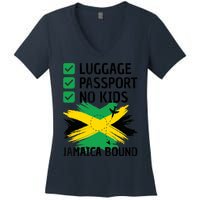 Jamaican Travel Vacation Outfit To Jamaica Wo Jamaica Women's V-Neck T-Shirt