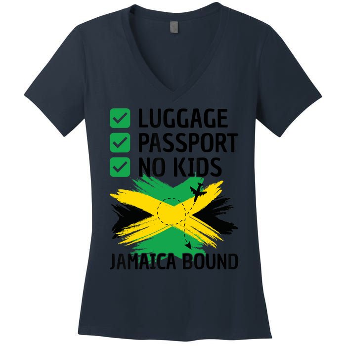 Jamaican Travel Vacation Outfit To Jamaica Wo Jamaica Women's V-Neck T-Shirt