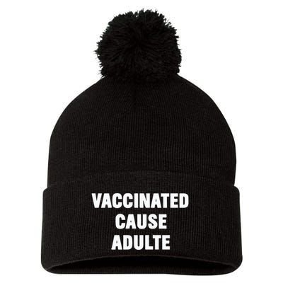 Justin Trudeau Vaccinated Cause Adults Pom Pom 12in Knit Beanie