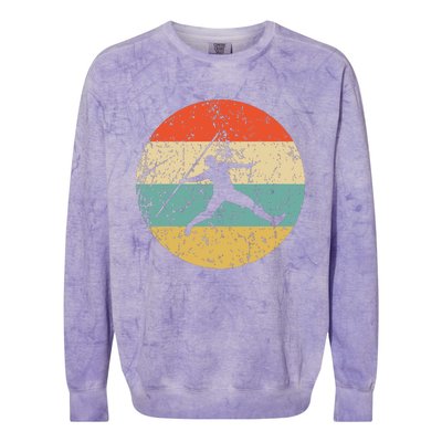 Javelin Throw Vintage Retro Track And Field Colorblast Crewneck Sweatshirt