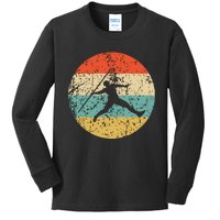 Javelin Throw Vintage Retro Track And Field Kids Long Sleeve Shirt