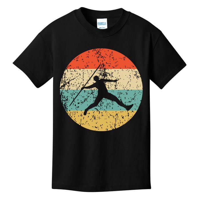 Javelin Throw Vintage Retro Track And Field Kids T-Shirt