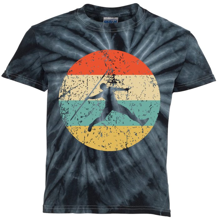 Javelin Throw Vintage Retro Track And Field Kids Tie-Dye T-Shirt