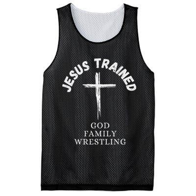 Jesus Trained Wrestling Jesus Trained God Family Wrestling Mesh Reversible Basketball Jersey Tank