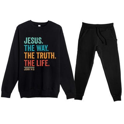 Jesus The Way Truth Life Christian Worship Premium Crewneck Sweatsuit Set