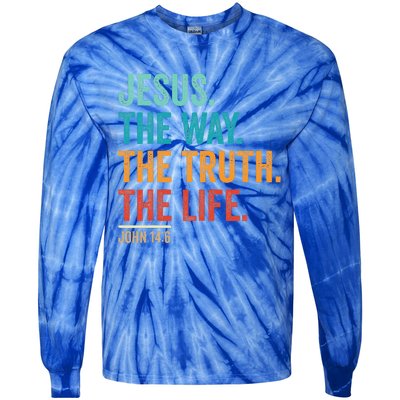 Jesus The Way Truth Life Christian Worship Tie-Dye Long Sleeve Shirt