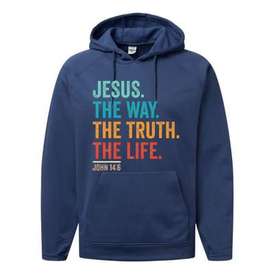 Jesus The Way Truth Life Christian Worship Performance Fleece Hoodie