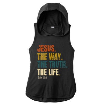 Jesus The Way The Truth The Life Bible Verse Worship Cute Gift Ladies PosiCharge Tri-Blend Wicking Draft Hoodie Tank