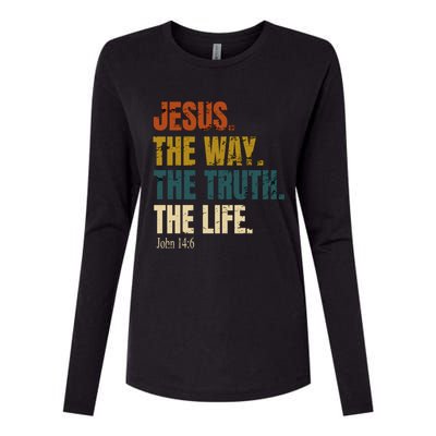 Jesus The Way The Truth The Life Bible Verse Worship Cute Gift Womens Cotton Relaxed Long Sleeve T-Shirt