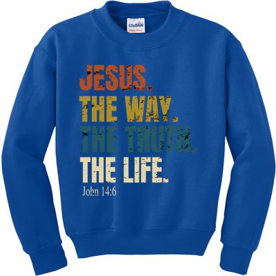 Jesus The Way The Truth The Life Bible Verse Worship Cute Gift Kids Sweatshirt