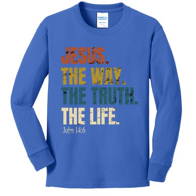 Jesus The Way The Truth The Life Bible Verse Worship Cute Gift Kids Long Sleeve Shirt