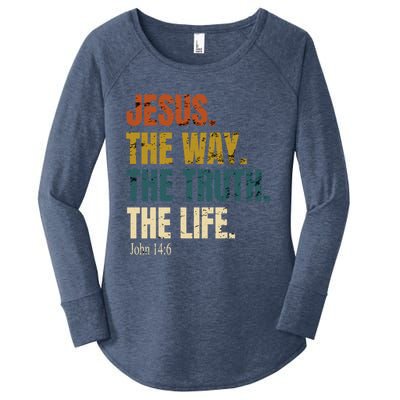 Jesus The Way The Truth The Life Bible Verse Worship Cute Gift Women's Perfect Tri Tunic Long Sleeve Shirt